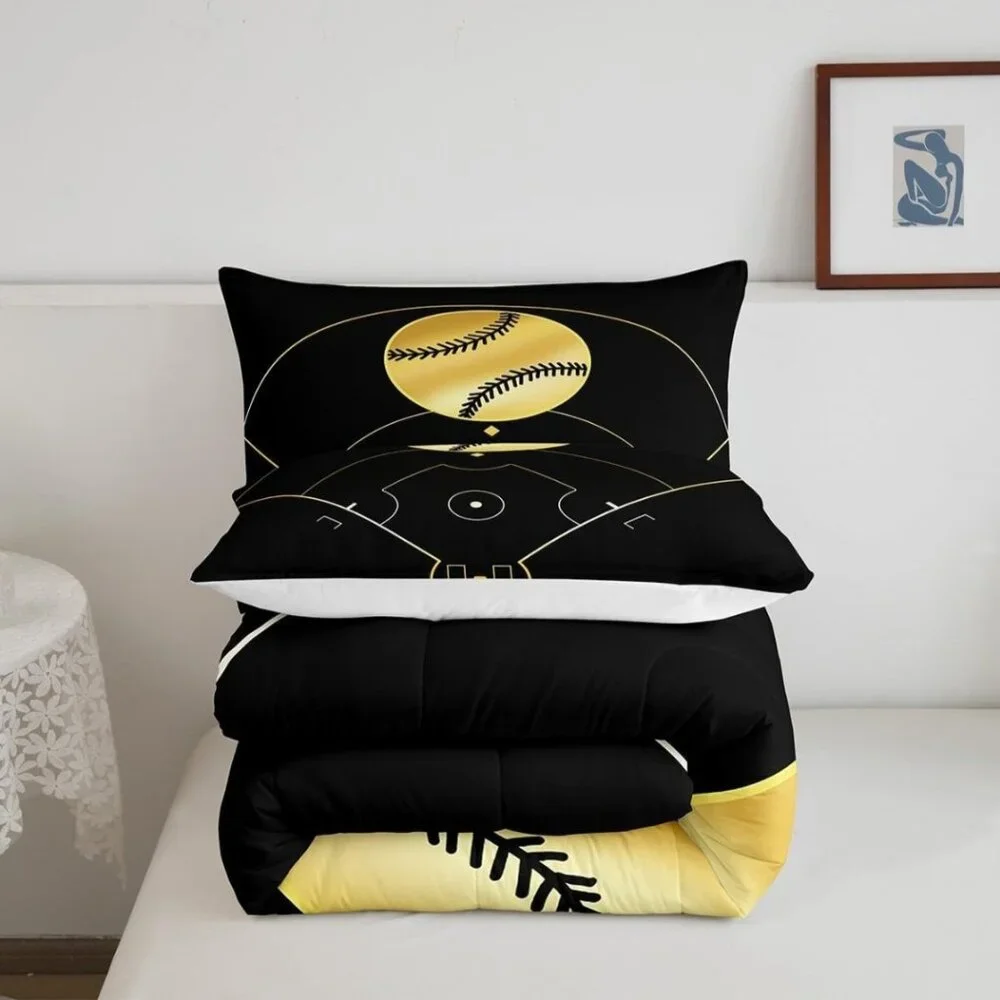 NEW Feelyou Kids Baseball Comforter Set Boys Girls Sport Bedding Twin Set